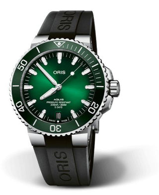 Oris - 01 400 7763 4157-07 4 24 74EB  Aquis Date Calibre 400 43.5 Stainless Steel / Green / Rubber