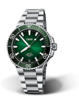 Oris - 01 400 7769 4157-07 8 22 09PEB  Aquis Date Calibre 400 41.5 Stainless Steel / Green / Bracelet