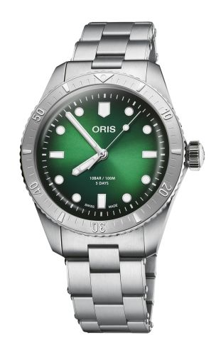 Oris - 01 400 7774 4057-07 8 19 18  Divers Sixty-Five 38 Calibre 400 Stainless Steel / Green / Bracelet