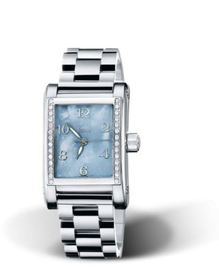 Oris - 01 561 7536 4955-07 8 16 68  Rectangular Diamonds 24 Stainless Steel / Blue MOP / Bracelet