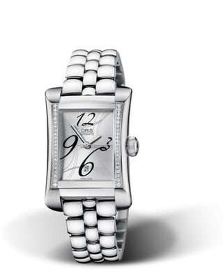 Oris - 01 561 7621 4961-07 8 16 75  Rectangular Date Diamonds 25.9 Stainless Steel / Silver / Bracelet