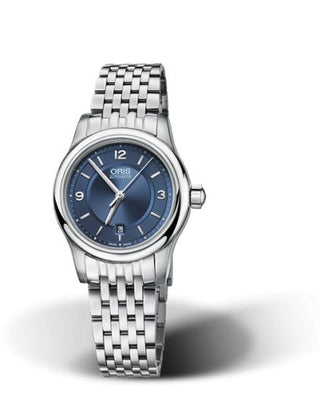 Oris - 01 561 7650 4035-07 8 14 61  Classic Date Lady 28.5 Stainless Steel / Blue / Bracelet