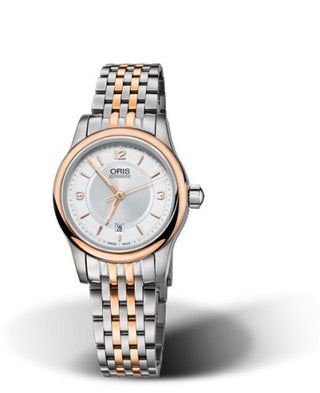 Oris - 01 561 7650 4331-07 8 14 63  Classic Date Lady 28.5 Stainless Steel - Rose Gold / Silver / Bracelet