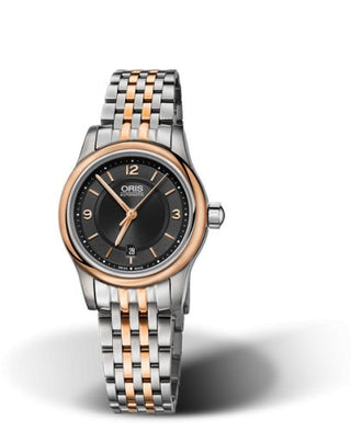 Oris - 01 561 7650 4334-07 8 14 63  Classic Date Lady 28.5 Stainless Steel - Rose Gold / Black / Bracelet