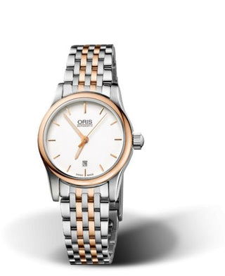 Oris - 01 561 7650 4351-07 8 14 63  Classic Date Lady 28.5 Stainless Steel - Rose Gold / Silver / Bracelet