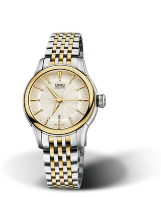 Oris - 01 561 7687 4381-Set MB  Artelier Date Diamonds 31 Stainless Steel - Yellow Gold / Jungfraujoch