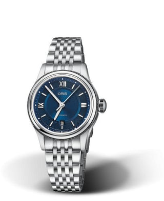 Oris - 01 561 7718 4075-07 8 14 10  Classic Date Lady 28.5 Stainless Steel / Blue / Bracelet