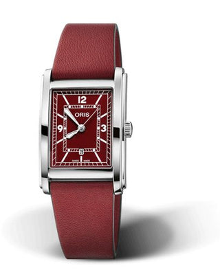 Oris - 01 561 7783 4068-07 5 19 18  Rectangular Date 25.5 Stainless Steel / Red