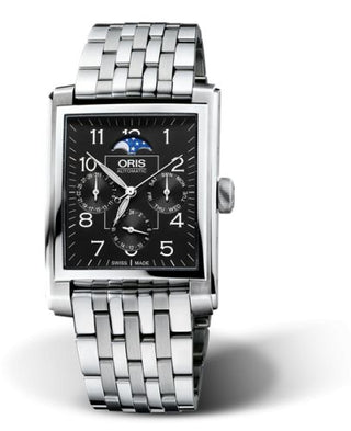 Oris - 01 582 7658 4034-07 8 23 82  Rectangular Complication Stainless Steel / Black - Arabic / Bracelet