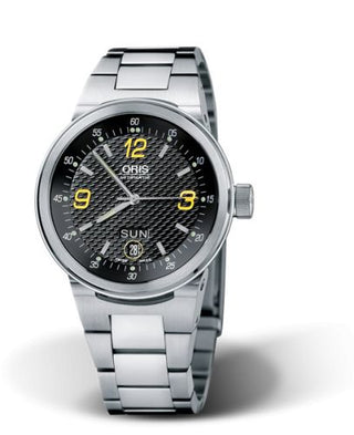 Oris - 01 635 7560 4142-07 8 25 01  WilliamsF1 Team Day Date 40.5 Stainless Steel / Black - Yellow / Bracelet