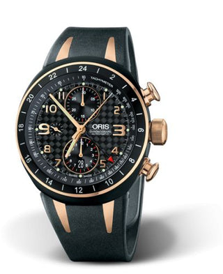 Oris - 01 677 7590 7764-Set  TT3 Chronograph Second Time Zone Titanium - Rose Gold / Black / Rubber