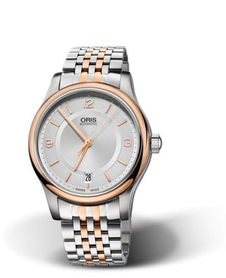 Oris - 01 733 7578 4331-07 8 18 63  Classic Date 37 Stainless Steel - Rose Gold / Silver / Bracelet