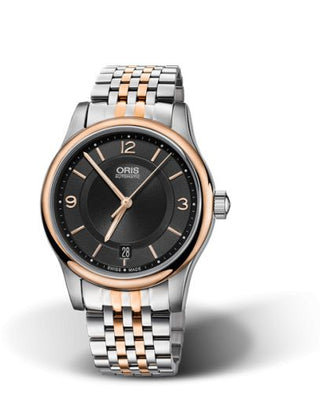 Oris - 01 733 7578 4334-07 8 18 63  Classic Date 37 Stainless Steel - Rose Gold / Black / Bracelet