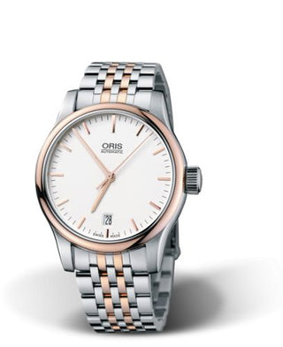 Oris - 01 733 7578 4351-07 8 18 63  Classic Date 37 Stainless Steel - Rose Gold / Silver / Bracelet