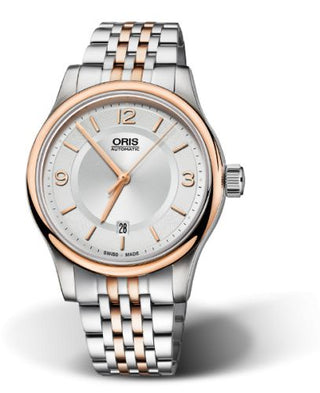 Oris - 01 733 7594 4331-07 8 20 12  Classic Date 42 Stainless Steel - Rose Gold / Silver / Bracelet