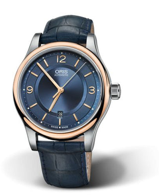 Oris - 01 733 7594 4335-07 5 20 85  Classic Date 42 Stainless Steel - Rose Gold / Blue