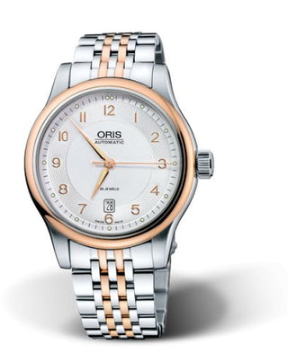 Oris - 01 733 7594 4361-07 8 20 63  Classic Date 42 Stainless Steel - Rose Gold / Silver / Bracelet