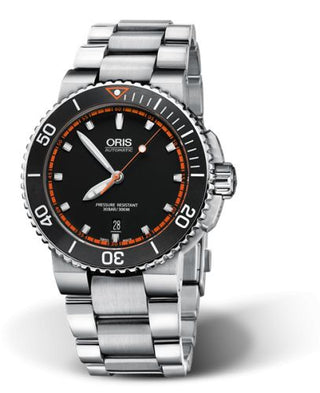 Oris - 01 733 7653 4128-07 8 26 01PEB  Aquis Date 43 Stainless Steel / Black - Red / Bracelet