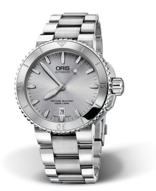 Oris - 01 733 7676 4141-07 8 21 10P  Aquis Date 40 Stainless Steel / Silver / Bracelet