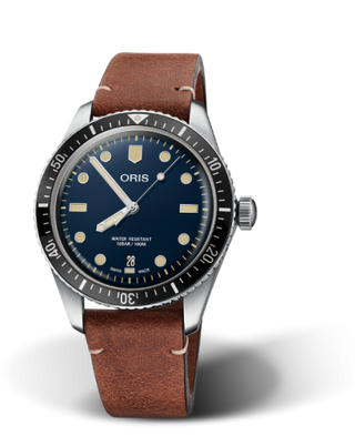 Oris - 01 733 7707 4055-07 5 20 45  Divers Sixty-Five 40 Stainless Steel / Blue / Calf