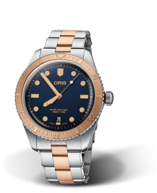 Oris - 01 733 7707 4355-07 8 20 17  Divers Sixty-Five 40 Stainless Steel / Bronze / Blue / Bracelet