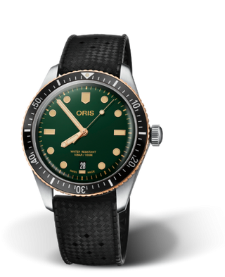 Oris - 01 733 7707 4357-07 4 20 18  Divers Sixty-Five 40 Stainless Steel / Bronze / Green / Rubber