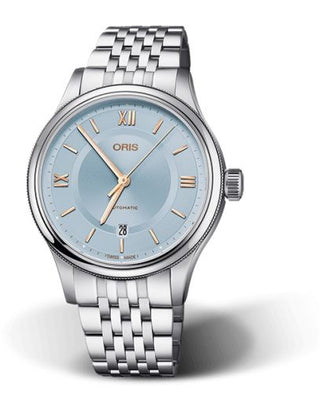 Oris - 01 733 7719 4015-07 8 20 10  Classic Date 42 Stainless Steel / Ice Blue / Bracelet