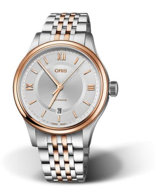 Oris - 01 733 7719 4371-07 8 20 12  Classic Date 42 Stainless Steel - Rose Gold / Silver / Bracelet