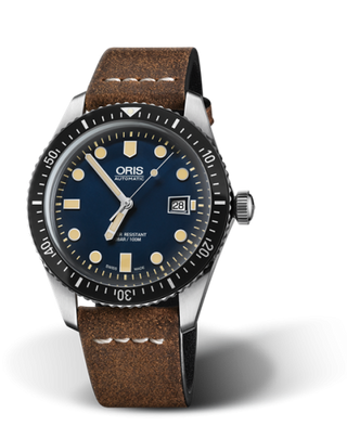 Oris - 01 733 7720 4055-07 5 21 02  Divers Sixty-Five 42 Stainless Steel / Blue / Calf