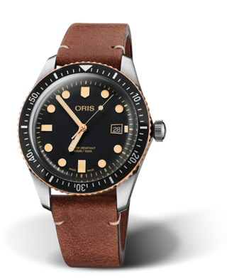 Oris - 01 733 7720 4354-07 5 21 45  Divers Sixty-Five 42 Stainless Steel / Bronze / Black / Calf