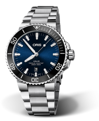 Oris - 01 733 7730 4135-07 8 24 05PEB  Aquis Date 43 Stainless Steel / Blue / Bracelet