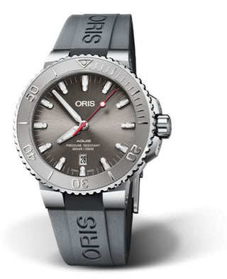 Oris - 01 733 7730 4153-07 4 24 63EB  Aquis Date 43.5 Relief Stainless Steel / Grey / Rubber