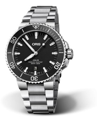 Oris - 01 733 7730 4154-07 8 24 05PEB  Aquis Date 43.5 Stainless Steel / Matte Black / Bracelet