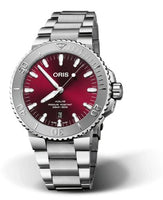 Oris Aquis Date 41.5 Relief Stainless Steel / Cherry / Bracelet (01 733 7730 4158-07 8 24 05PEB)