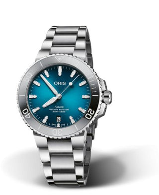 Oris - 01 733 7732 4155-07 8 21 05PEB  Aquis Date 39.5 Stainless Steel / Blue / Bracelet