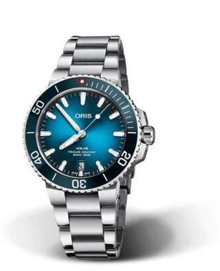 Oris - 01 733 7732 4185-Set  Aquis Date 39.5 Clean Ocean Limited Edition