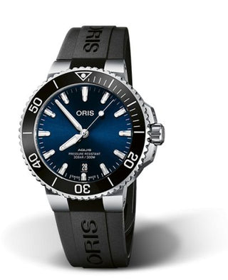 Oris - 01 733 7766 4135-07 4 22 64FC  Aquis Date 41.5 Stainless Steel / Blue / Rubber