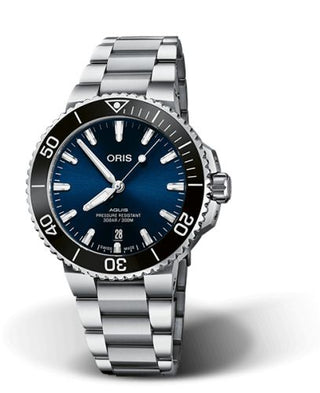 Oris - 01 733 7766 4135-07 8 22 05PEB  Aquis Date 41.5 Stainless Steel / Blue / Bracelet