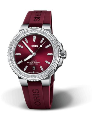 Oris - 01 733 7766 4998-07 4 22 68FC  Aquis Date Diamonds 41.5 Stainless Steel - Diamond / Red / Rubber