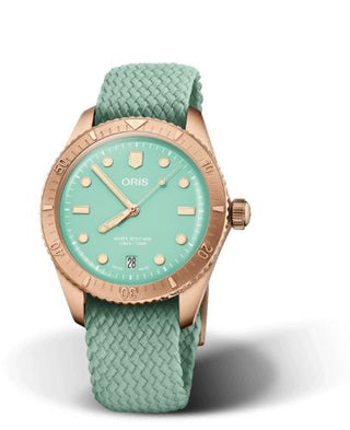 Oris - 01 733 7771 3157-07 3 19 03BRS  Divers Sixty-Five 38 Cotton Candy Wild Green / Perlon