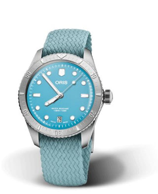 Oris - 01 733 7771 4055-07 3 19 02S  Divers Sixty-Five 38 Cotton Candy Stainless Steel / Blue / Perlon