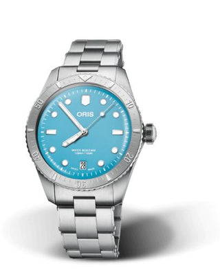 Oris - 01 733 7771 4055-07 8 19 18  Divers Sixty-Five 38 Cotton Candy Stainless Steel / Blue / Bracelet