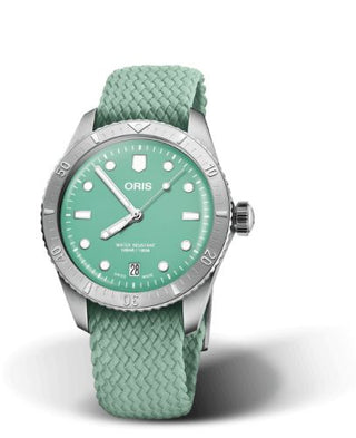 Oris - 01 733 7771 4057-07 3 19 03S  Divers Sixty-Five 38 Cotton Candy Stainless Steel / Green / Perlon