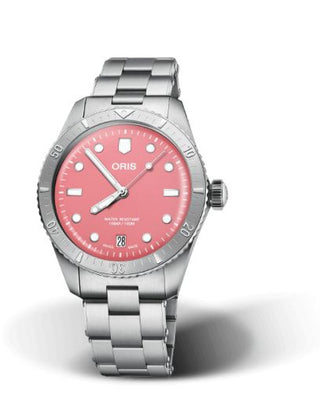 Oris - 01 733 7771 4058-07 8 19 18  Divers Sixty-Five 38 Cotton Candy Stainless Steel / Pink / Bracelet