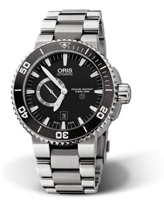 Oris - 01 743 7664 7154-07 8 26 75PEB  Aquis Titan Small Second - Date Titanium  / Black / Bracelet