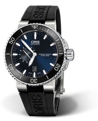 Oris - 01 743 7673 4135-07 4 26 34EB  Aquis Small Seconds Date 46 Stainless Steel / Blue / Rubber