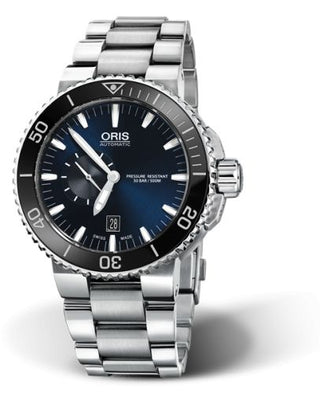 Oris - 01 743 7673 4135-07 8 26 01PEB  Aquis Small Seconds Date 46 Stainless Steel / Blue / Bracelet