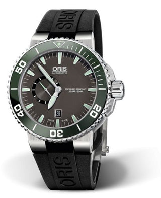 Oris - 01 743 7673 4137-07 4 26 34EB  Aquis Small Seconds Date 46 Stainless Steel / Grey / Rubber