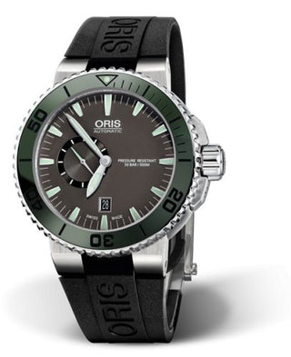 Oris - 01 743 7673 4157-07 4 26 34EB  Aquis Small Seconds Date 46 Stainless Steel / Grey / Rubber