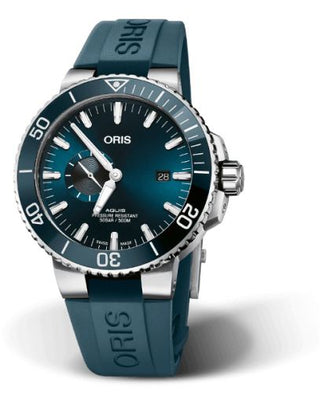 Oris - 01 743 7733 4155-07 4 24 69EB  Aquis Small Seconds Date 45.5 Stainless Steel / Blue / Rubber